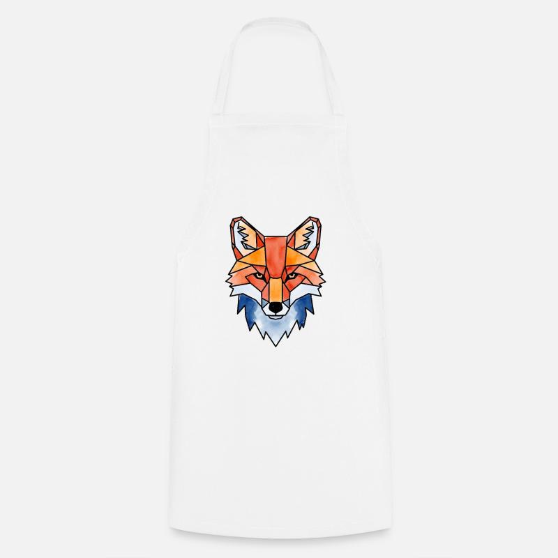 Geometrischer Aquarellfuchs Fuchs Wasserfarben - Kochschürze - Weiß