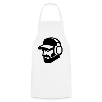 Cool gamer with beard and headphones - portrait - Cooking Apron - white - Front - AI Model Male 185 dark (185cm)