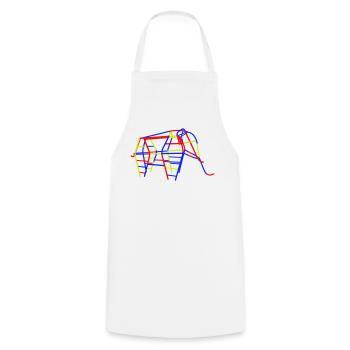 GDR Climbing Elephant - Cooking Apron - white - Front - AI Model Male 185 dark (185cm)