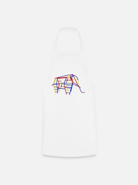 GDR Climbing Elephant - Cooking Apron - white