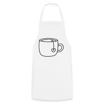 HT logo Tasse_Transparent - Tablier de cuisine - blanc - Devant - AI Model Male 185 dark (185cm)