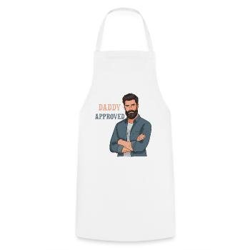 Daddy Approved Bart Mann Design - Kochschürze - Weiß - Vorne - AI Model Male 185 dark (185cm)