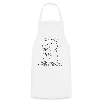 Capybara frisst Hausaufgaben - Kochschürze - Weiß - Vorne - AI Model Male 185 dark (185cm)