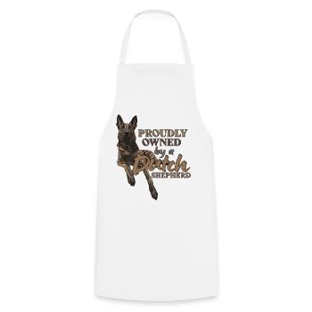 Dutch Shepherd – Dutchie - Kochschürze - Weiß - Vorne - AI Model Male 185 dark (185cm)
