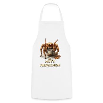 Kaffee Spinnenwitz - Tablier de cuisine - blanc - Devant - AI Model Male 185 dark (185cm)