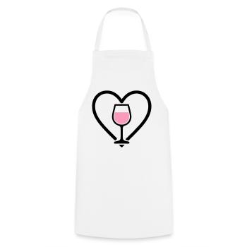 Herz + Roséwein – Rosé Lover - Kochschürze - Weiß - Vorne - AI Model Male 185 dark (185cm)