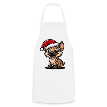 Hyena Christmas - Cooking Apron - white - Front - AI Model Male 185 dark (185cm)