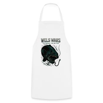Wels Wars : plus c’est grand, mieux c’est - Tablier de cuisine - blanc - Devant - AI Model Male 185 dark (185cm)