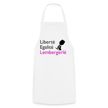 Liberté Egalité Lembergerlé - Kochschürze - Weiß - Vorne - AI Model Male 185 dark (185cm)