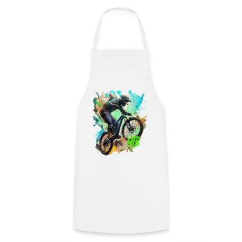 MTB bike - Cooking Apron - white - Front - AI Model Male 185 dark (185cm)