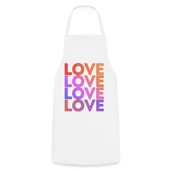 LOVE Text Font Design Gradient Typo - Cooking Apron - white - Front - AI Model Male 185 dark (185cm)