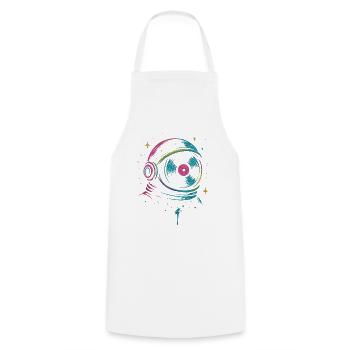 Space Vinyl Astronaut, son Cosmic DJ - Tablier de cuisine - blanc - Devant - AI Model Male 185 dark (185cm)
