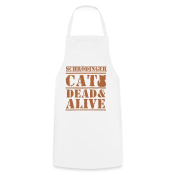 Le chat de Schrödinger - Tablier de cuisine - blanc - Devant - AI Model Male 185 dark (185cm)