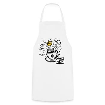 Grind or Die: coffee king krone graffiti kaffee - Cooking Apron - white - Front - AI Model Male 185 dark (185cm)
