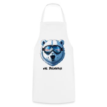 Cadeau Val Thorens Souvenir Ski 3 Vallées - Tablier de cuisine - blanc - Devant - AI Model Male 185 dark (185cm)