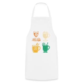 Weihnachtsmann Glühwein Weihnachten - Kochschürze - Weiß - Vorne - AI Model Male 185 dark (185cm)
