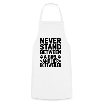 Rottweiler Saying Girl Fun Rottweiler Gift - Cooking Apron - white - Front - AI Model Male 185 dark (185cm)