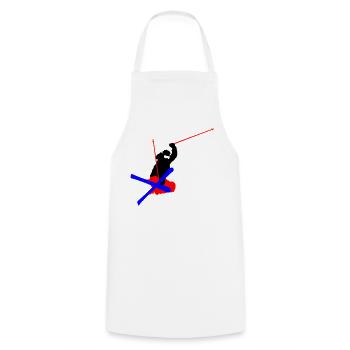 Ski acrobatique - Tablier de cuisine - blanc - Devant - AI Model Male 185 dark (185cm)