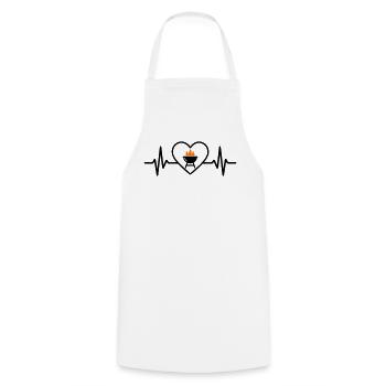 Heart Barbecue – Passion for Grilling - Cooking Apron - white - Front - AI Model Male 185 dark (185cm)