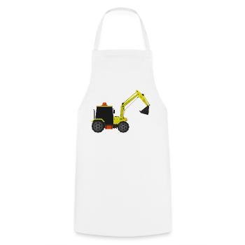 Excavatrice - Tablier de cuisine - blanc - Devant - AI Model Male 185 dark (185cm)