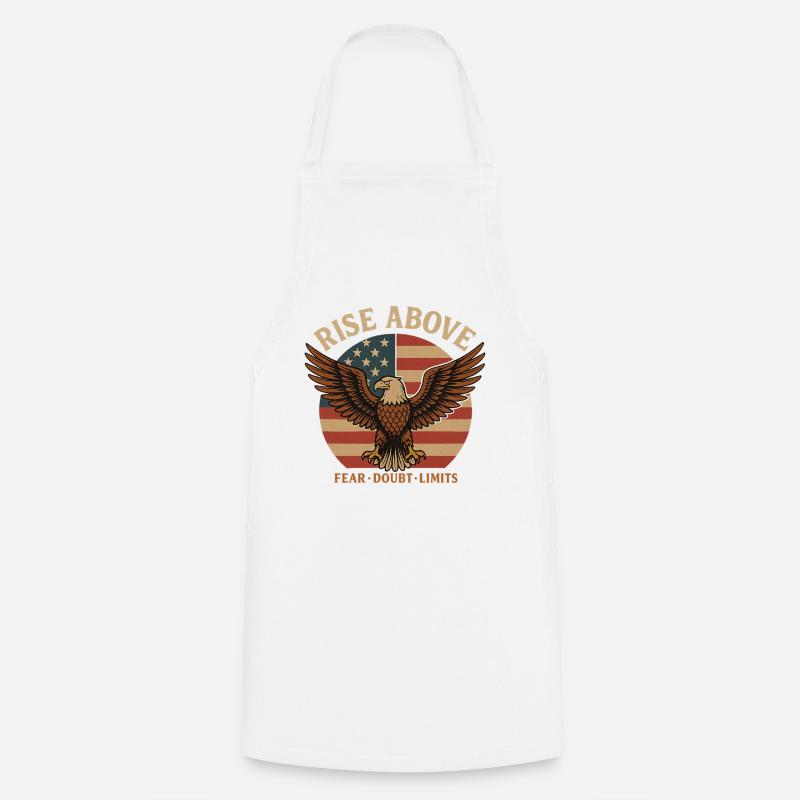 Vintage Eagle Design USA Flag & Saying - Cooking Apron - white