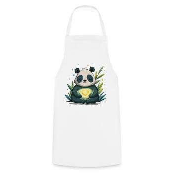 Panda Heart Lamp - Cooking Apron - white - Front - AI Model Male 185 dark (185cm)