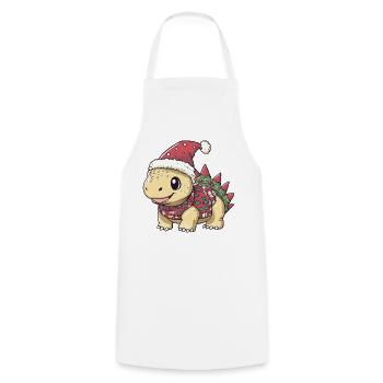 Dinosaure stégosaure à Noël - Tablier de cuisine - blanc - Devant - AI Model Male 185 dark (185cm)