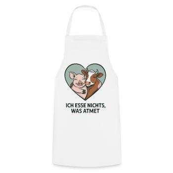 I Don't Eat Anything That Breathes Heart Motif Animal Love - Cooking Apron - white - Front - AI Model Male 185 dark (185cm)