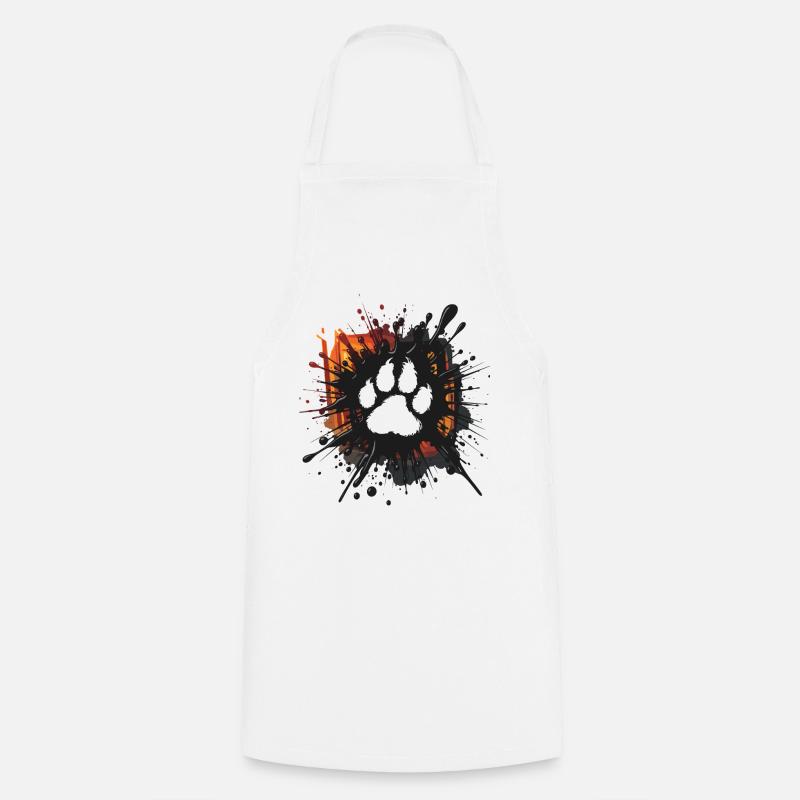 Animal paw print artwork explosion - Cooking Apron - white