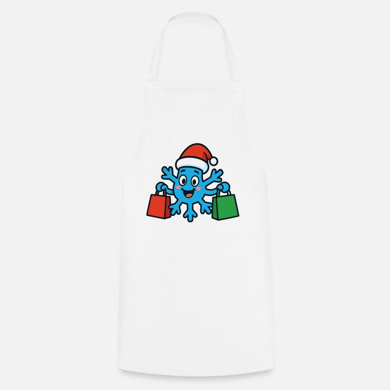 Le flocon de neige de Noël achète des cadeaux - Tablier de cuisine - blanc