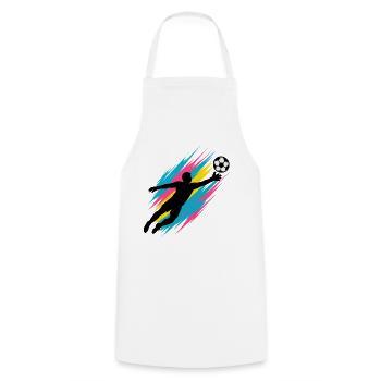 Neon Goalkeeper Flight, Football Fan Gift, Colorful - Cooking Apron - white - Front - AI Model Male 185 dark (185cm)