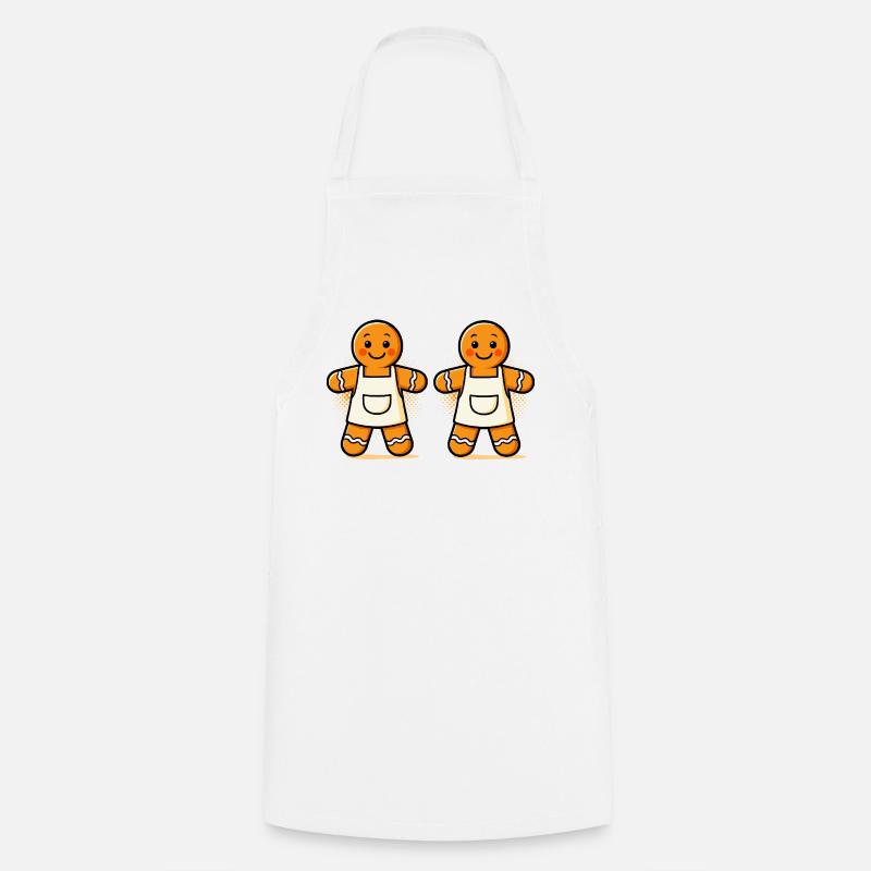 Gingerbread men with apron - Cooking Apron - white