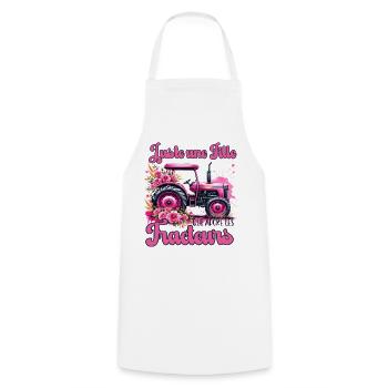 Just a girl who loves tractors humor - Cooking Apron - white - Front - AI Model Male 185 dark (185cm)