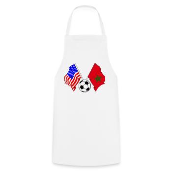 Fußball Marokko gegen USA - Kochschürze - Weiß - Vorne - AI Model Male 185 dark (185cm)