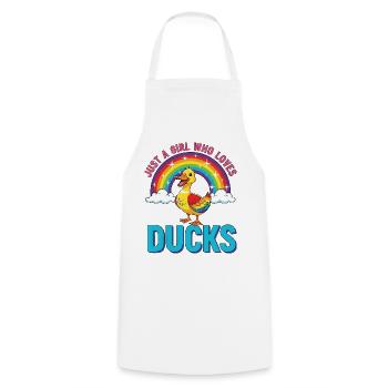 Süße Ente Cartoon Regenbogen Mädchen Bunt - Kochschürze - Weiß - Vorne - AI Model Male 185 dark (185cm)
