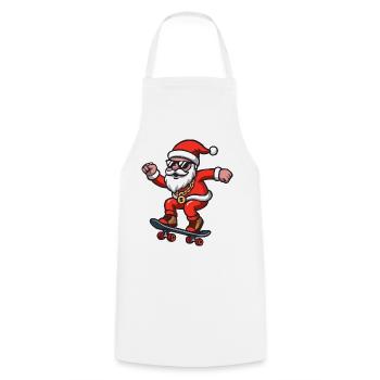 Santa Skating - Cooking Apron - white - Front - AI Model Male 185 dark (185cm)