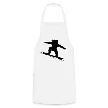 Snowboarder Silhouette - Farbe variabel - Kochschürze - Weiß - Vorne - AI Model Male 185 dark (185cm)