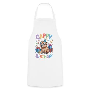 Capybara Birthday Cappy Birthday Funny Capy - Cooking Apron - white - Front - AI Model Male 185 dark (185cm)
