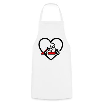 Karting Heart – Passion Speed - Tablier de cuisine - blanc - Devant - AI Model Male 185 dark (185cm)