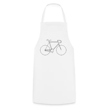 Fahrrad Silhouette Minimal Design für Biker - Kochschürze - Weiß - Vorne - AI Model Male 185 dark (185cm)