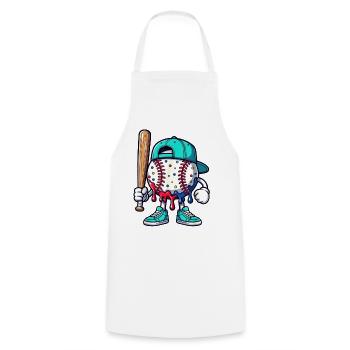 Schmelzendes Baseball-Maskottchen mit Schläger - Kochschürze - Weiß - Vorne - AI Model Male 185 dark (185cm)