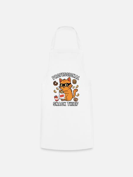 Professional Snack Thief Freche Lustige Katze - Kochschürze - Weiß