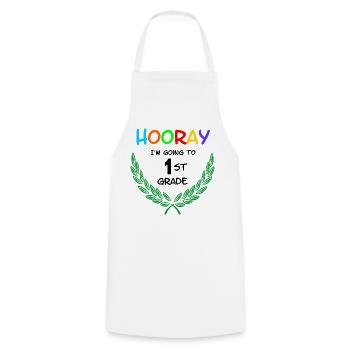 Hourra, je vais en CP ** - Tablier de cuisine - blanc - Devant - AI Model Male 185 dark (185cm)