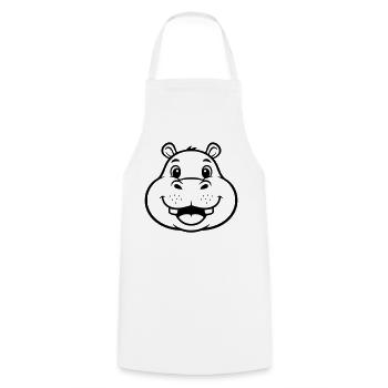 Lachendes Hippo Gesicht Kopf Vektor - Kochschürze - Weiß - Vorne - AI Model Male 185 dark (185cm)