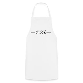 2026 Heart Line - Cooking Apron - white - Front - AI Model Male 185 dark (185cm)