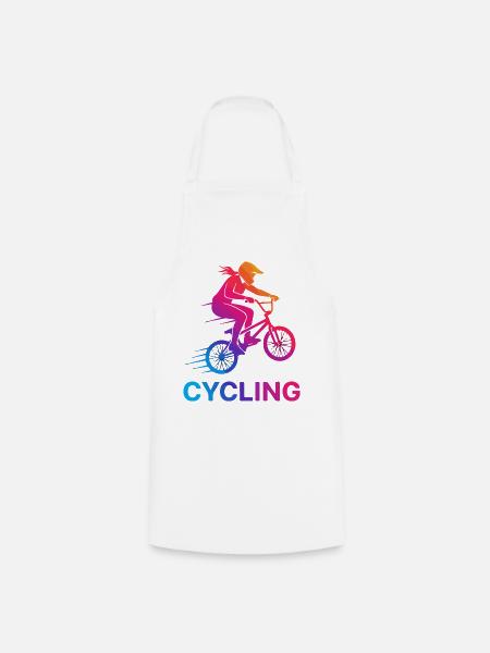 Gradient Cyclist Silhouette - Kochschürze - Weiß