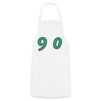 90. 90 ANS. 90e ANNIVERSAIRE. ANNIVERSAIRE 90 ANS. - Tablier de cuisine - blanc - Devant - AI Model Male 185 dark (185cm)