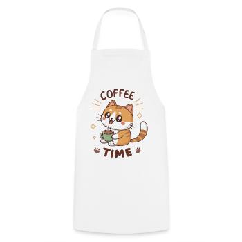 Chat Café Latte Mignon - Tablier de cuisine - blanc - Devant - AI Model Male 185 dark (185cm)