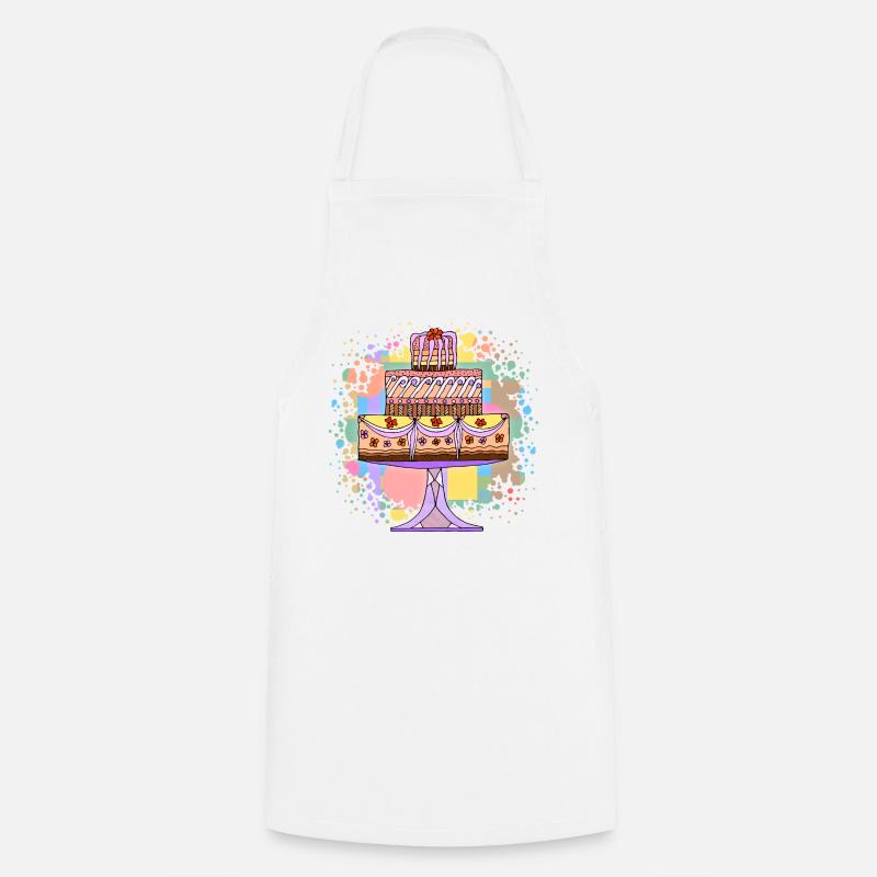 Cake - Cooking Apron - white