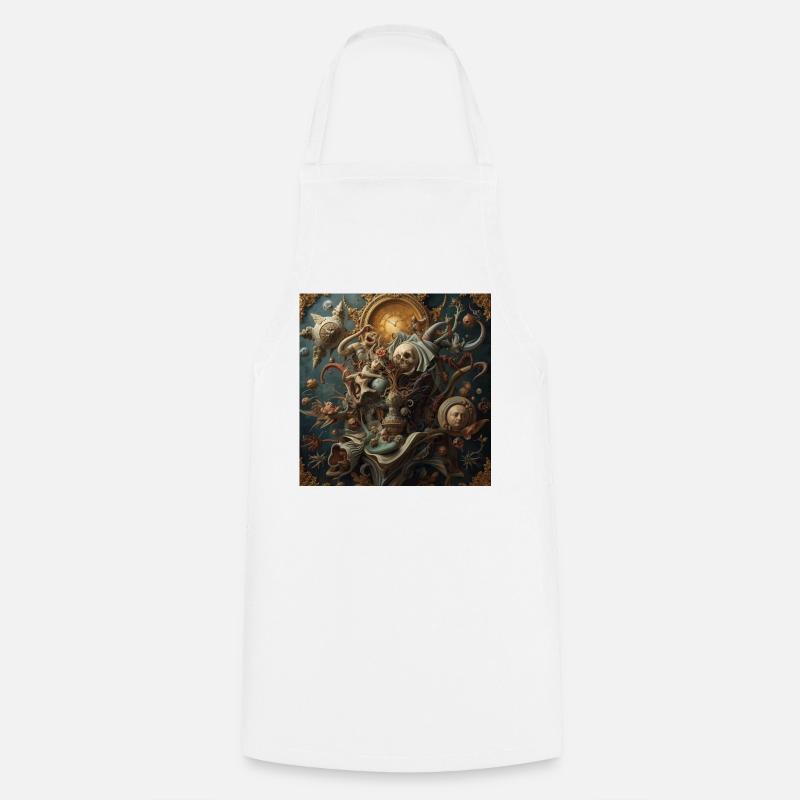 Baroque Surrealism with Dead Time - Cooking Apron - white